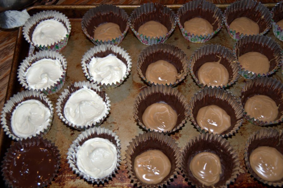 chocolate cream cups with peanut butter